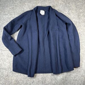 Navy Blue Women's merino cashmere blend open Cardigan